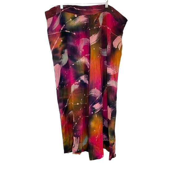 Devil Tris Collection By Patricia Hermann Wide Leg Crop Tie Dye Art Pants Funky - Picture 2 of 6